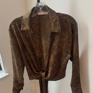 Elegant Paisley Wrap Blouse brand new without tags bought in a boutique in nyc